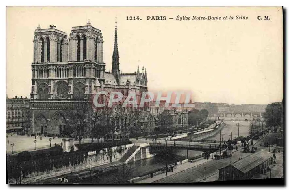 Paris — Kirche Notre-Dame und die Seine — C. M. - Vorderseite
