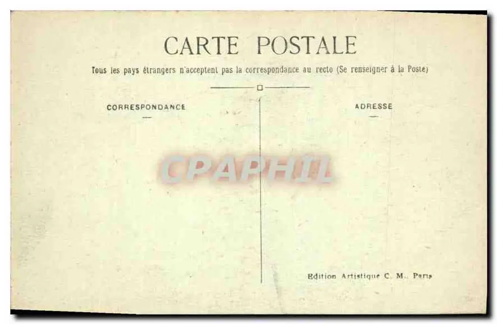 Paris — O Hotel de Ville — Edição Artística C. M. - Verso