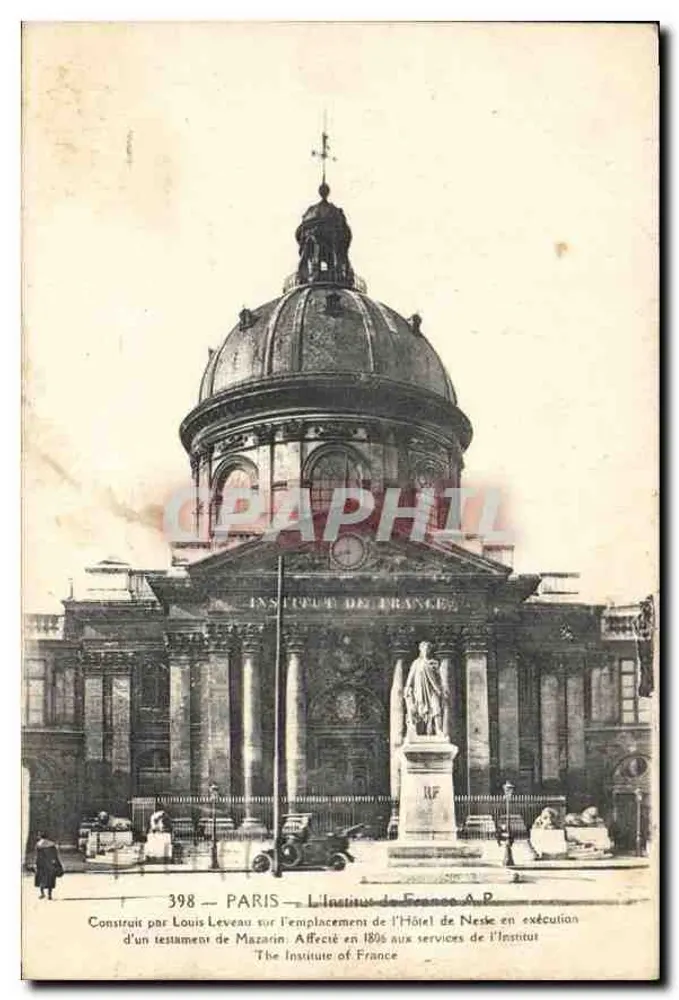 Instituto da França — Paris — A.P. n°398 - Frente