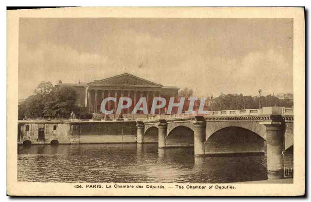 Paris. A Câmara dos Deputados — The Chamber of Deputies — Éditions Artistiques LIP, n°124 - Frente