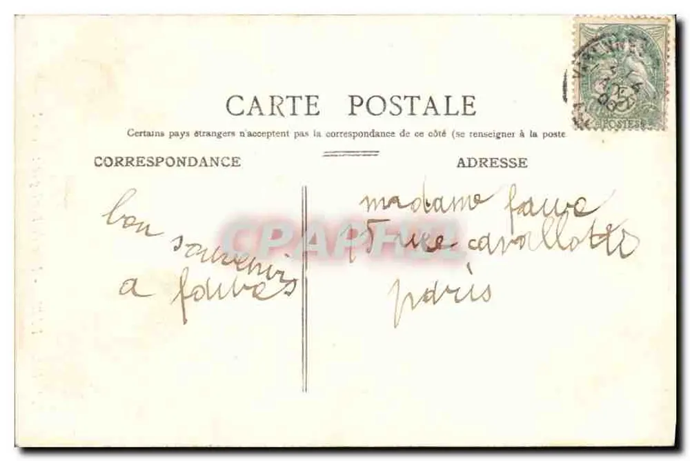 Bois de Boulogne : Perto de Longchamps — C.J. 102 — Paris - Verso