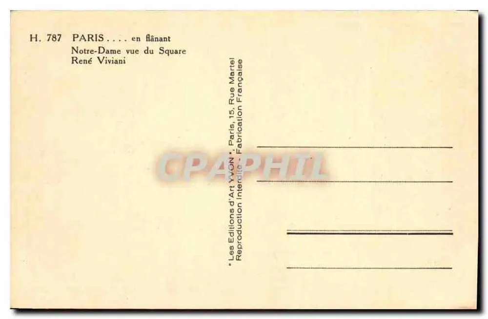 Notre-Dame de Paris — Ansicht des Platzes — René Viviani - Rückseite
