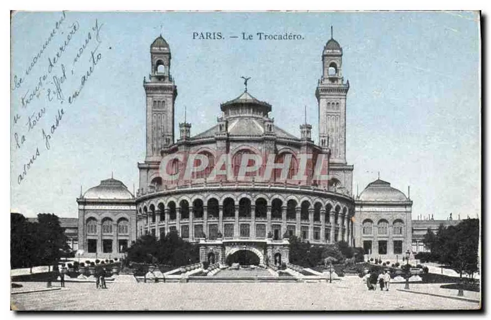PARIS — O Trocadéro — Monument da Torre Eiffel, cerca de 1900 - Frente