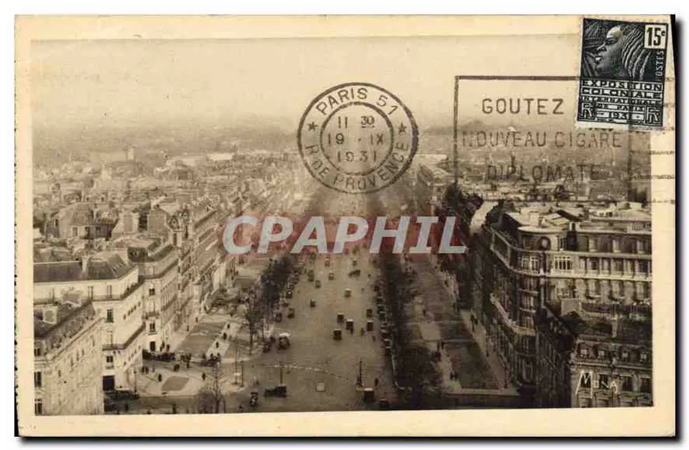 Vue aérienne de l'Avenue des Champs-Élysées — L'Avenue des Champs-Élysées — Éditions d'Art Mona, Paris - Awers