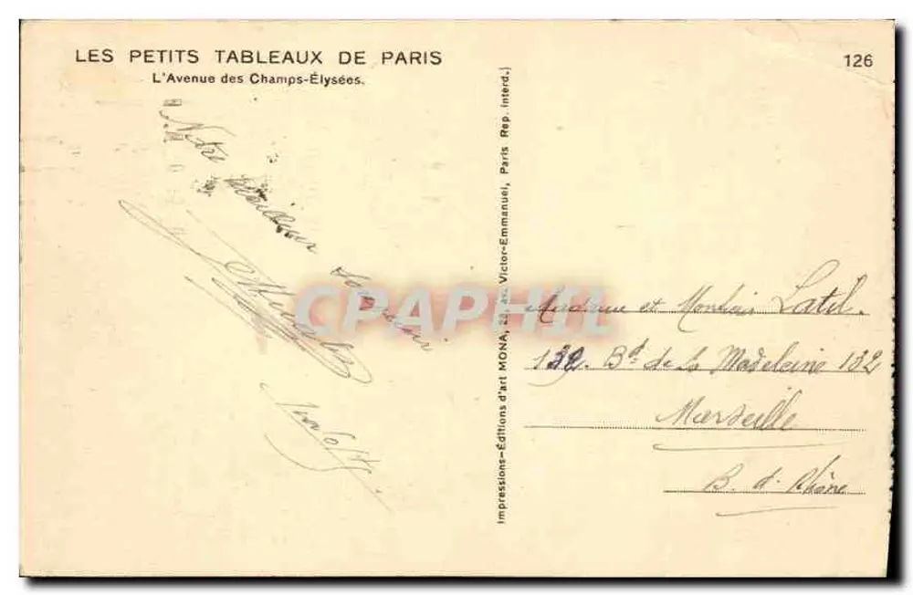 Vue aérienne de l'Avenue des Champs-Élysées — L'Avenue des Champs-Élysées — Éditions d'Art Mona, Paris - Rewers