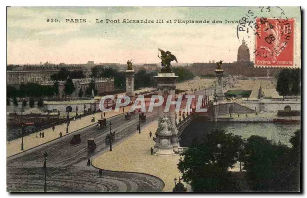 Paris - Die Brücke Alexandre III und die Esplanade der Invaliden — Seriennummer 930 - Vorderseite