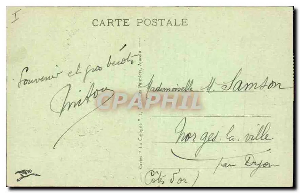 A Corse - O Golfo de PORTO — Carte postale n°66, editada por Cartes 'La Cigogne' - Verso