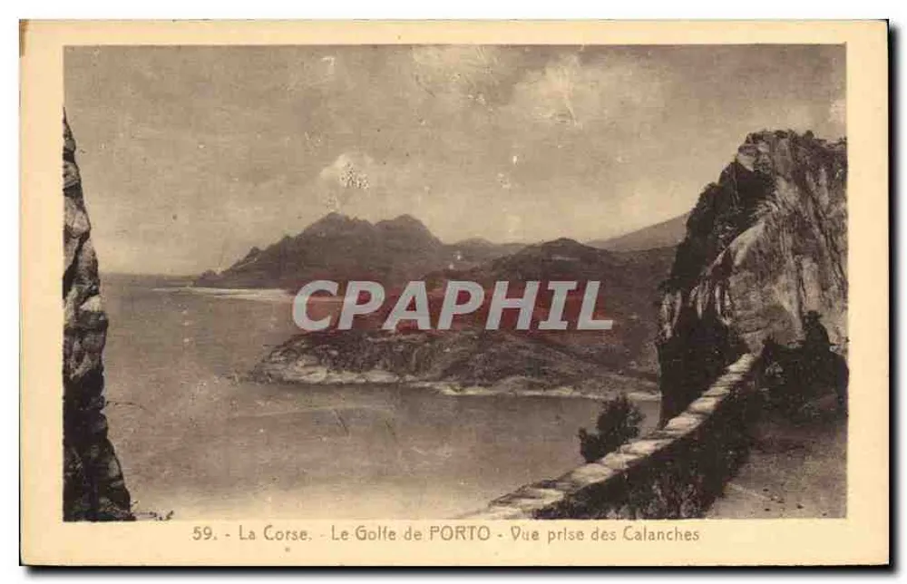 Der Golf von Porto — Ansicht vom Calanches — Cartes des Palmiers, Ajaccio - Vorderseite