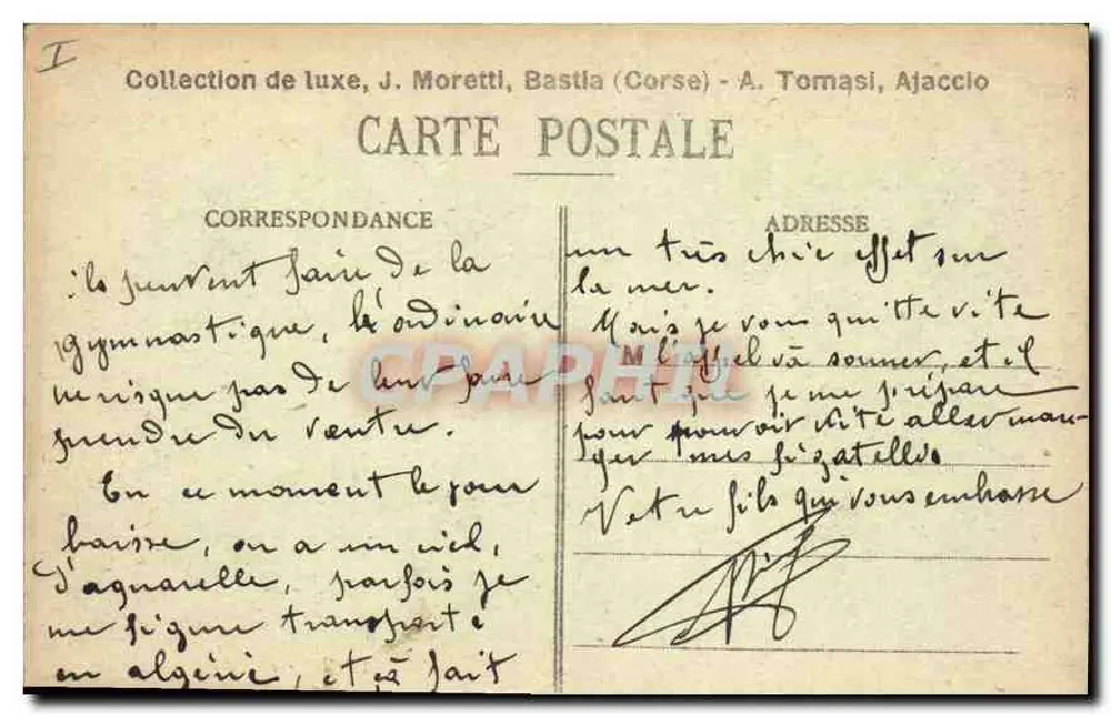 Porto (Korsika) — Ansicht des Grundes des Golfs — J. Moretti, Nr. 469 - Rückseite