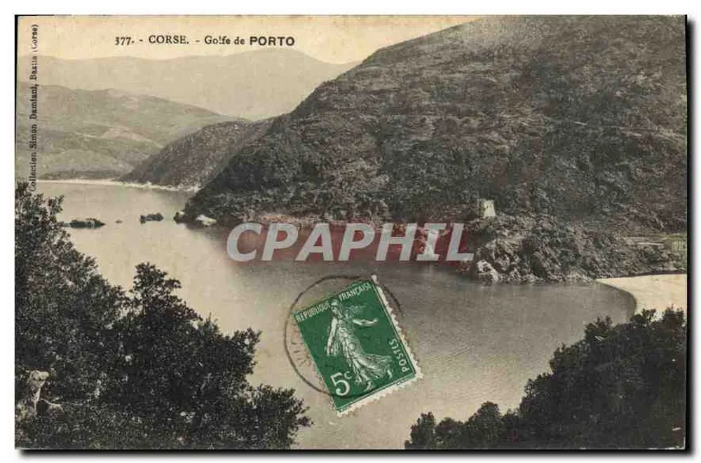 Golfo de Porto — Córsega — Coleção Simon Damliani, Bastia (Córsega) — n° 377 - Frente