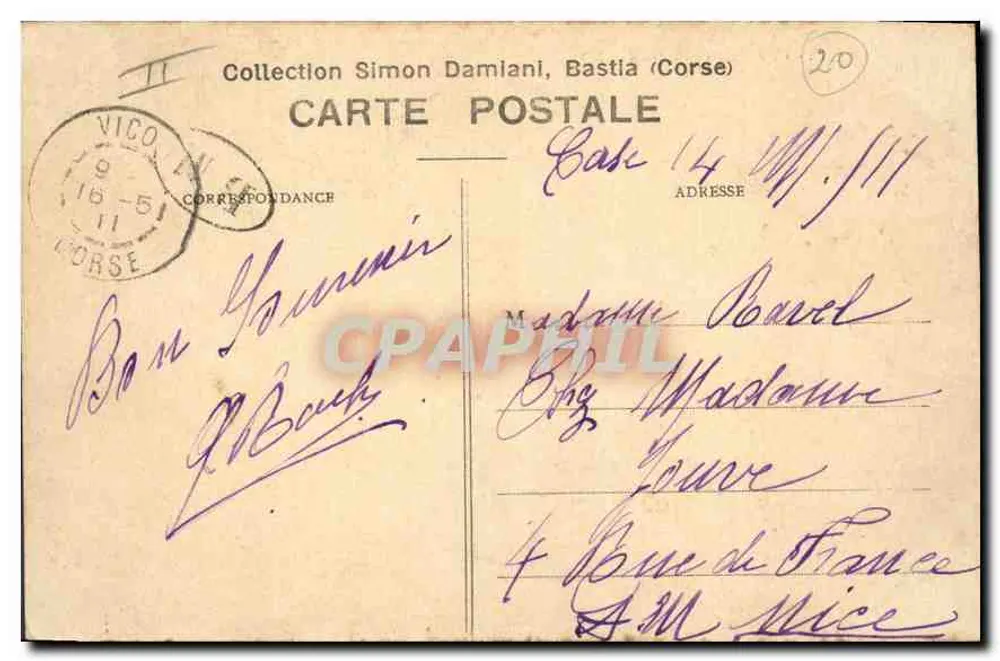 Golfo de Porto — Córsega — Coleção Simon Damliani, Bastia (Córsega) — n° 377 - Verso