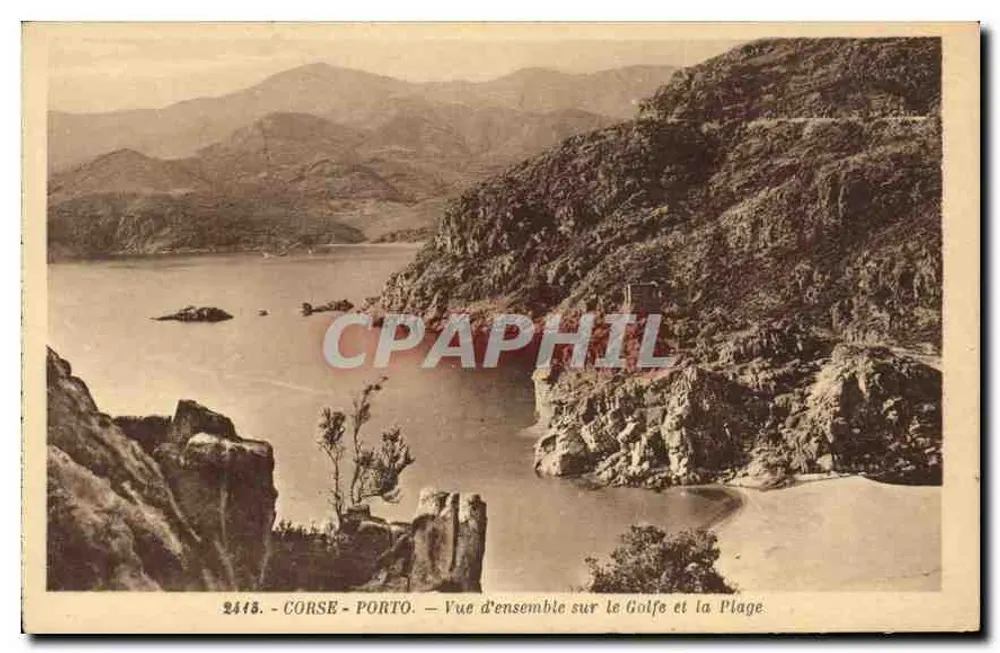 Korsika - Porto — Panoramablick auf den Golf und die Bucht — Édition La Cigogna, Ajaccio - Vorderseite