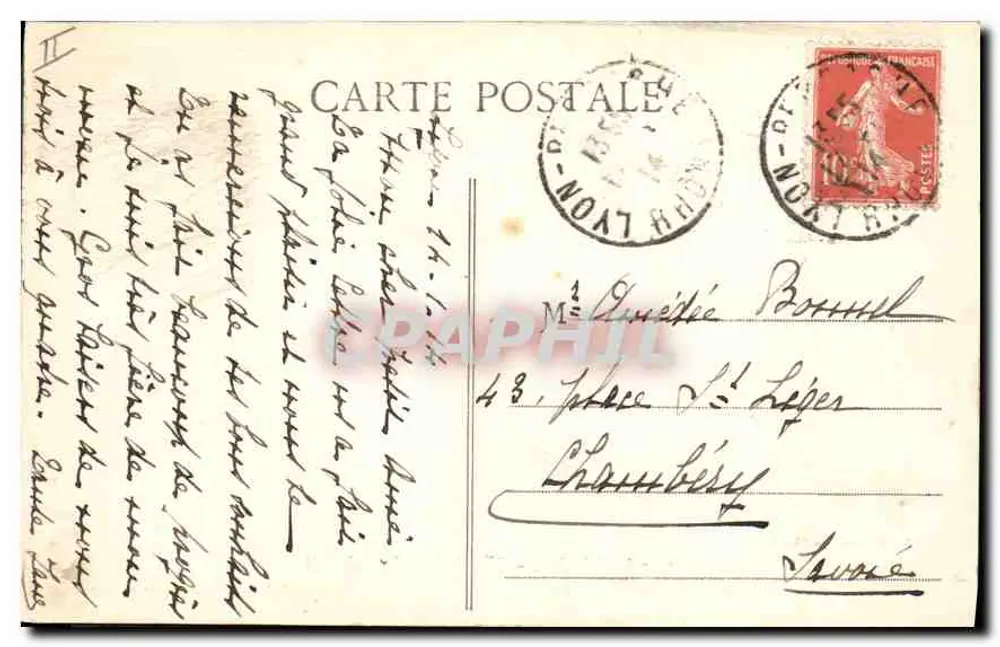 लियॉन - बार्थोल्डी के फॉन्टेन - टैपेड लेड के स्कल्प्चर मॉनूमेंटल, 1892 में बनाया गया - एस. फार्गेस, एडिट। - लियॉन, संख्या 5275 - पीछे
