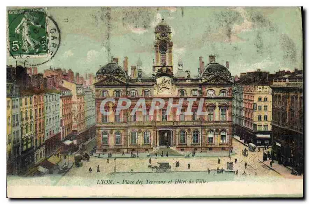 LYON - Place des Terreaux und Rathaus — P. Ressicud, Verlag - Vorderseite