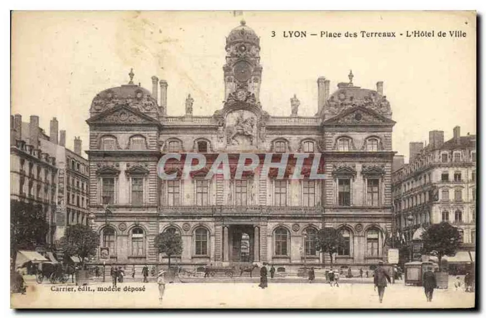 LYON — Place des Terreaux — Das Rathaus - Vorderseite