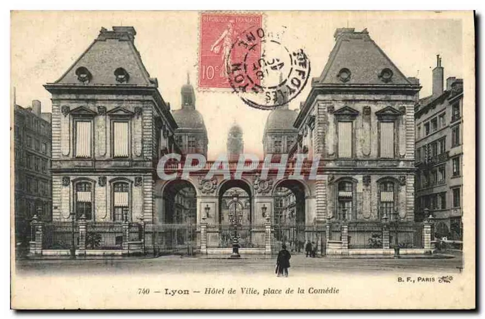 Lyon — Rathaus, Place de la Comédie — B. F., Paris, n° 740 - Vorderseite