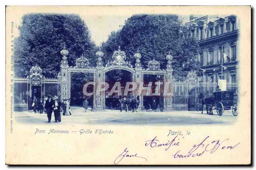 Parque Monceau — Grade de Entrada — Edição Balbour P. S. A. D. Paris - Frente