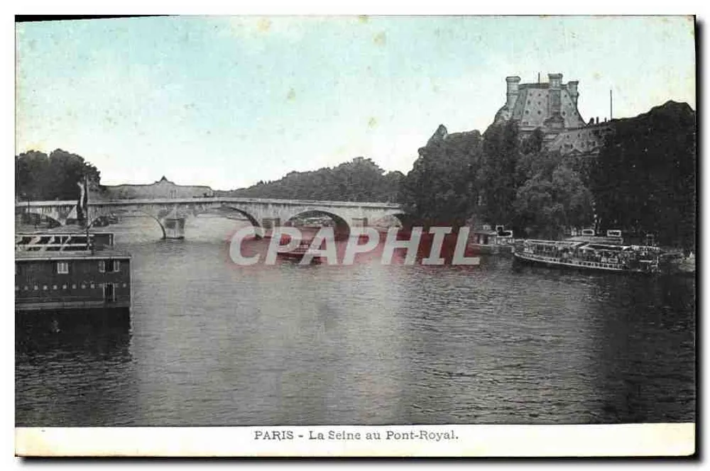 Paris - A Sena no Pont-Royal — vista do ponte e do castelo — - Frente