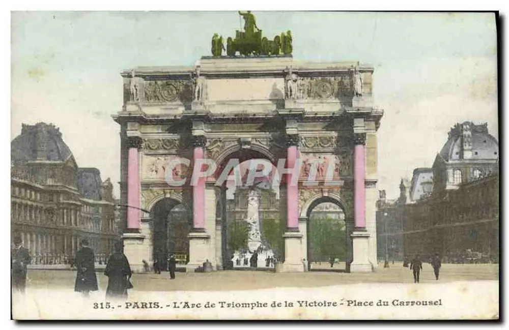 Paris - Der Triumphbogen der Sieg - Place du Carrousel — Antike Ansichtskarte n°315 - Vorderseite