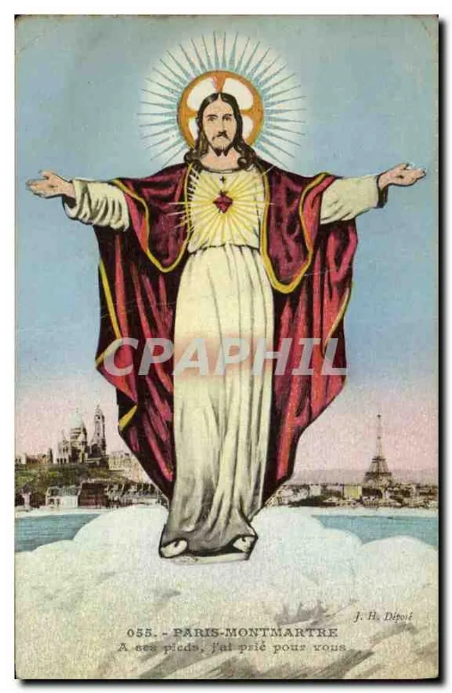 Jesus Christus — Montmartre, Paris — J. H. Dépoi, Nr. 055 - Vorderseite