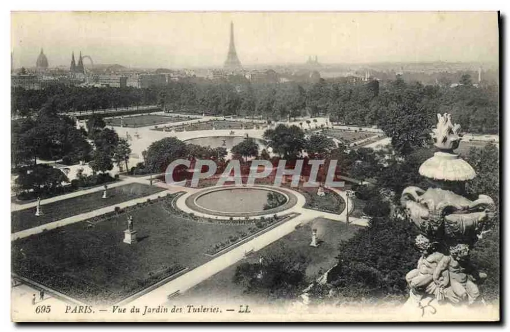PARIS — Ansicht des Tuileries-Gartens — LL, n° 695 - Vorderseite