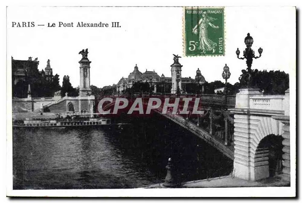 PARIS — O Ponte Alexandre III. — Editor desconhecido, número de série não visível - Frente