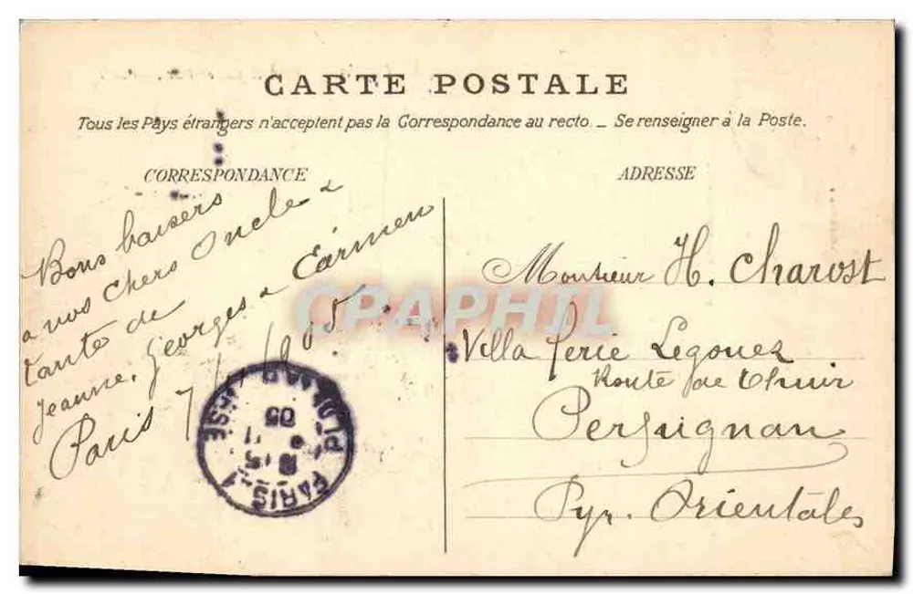 Ponte Real e Pavilhão de Flore — Paris — editor não identificado, número de série 48 - Verso