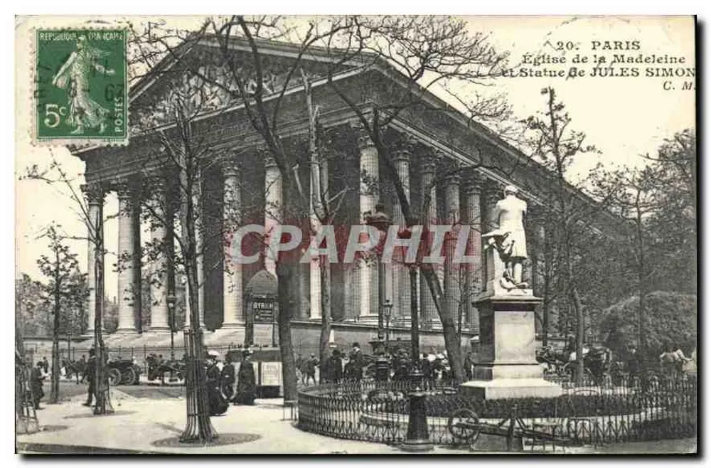 Kirche der Madeleine — Statue von Jules Simon — C. M. - Vorderseite