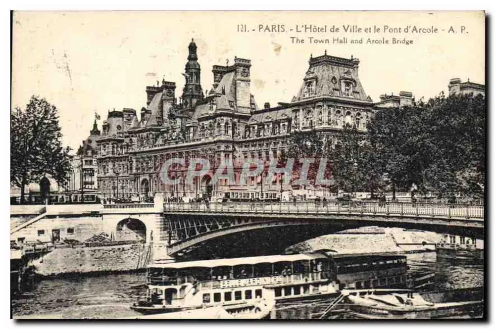 Paris - Das Rathaus und die Pont d'Arcole - A. P. - Vorderseite