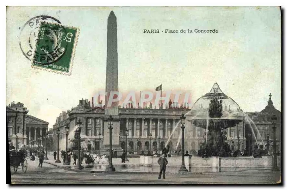 Paris - Place de la Concorde — Obélisque e Fontaine — éditeur non identifié - Frente