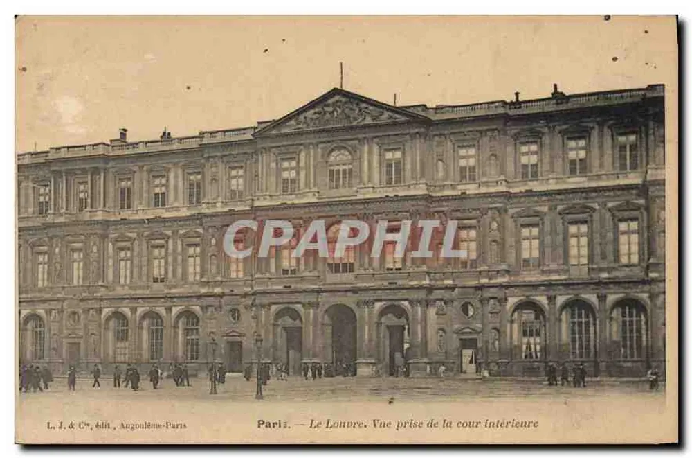 Paris — Der Louvre. Ansicht aus dem Innenhof — L. J. & C°, Verlag, Angoulême-Paris - Vorderseite