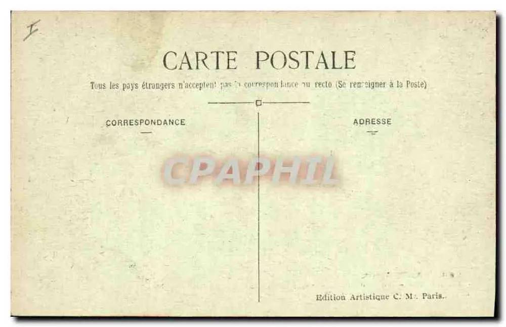 Les Invalides - Grabmal von Napoleon I (Vorderansicht) — Paris (7. Arrondissement) — Künstleredition C. M. Paris, Nr. 266 - Rückseite