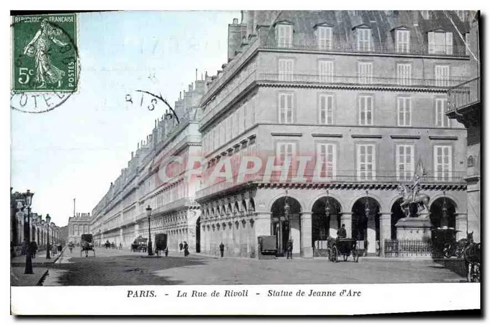 PARIS - La Rue de Rivoli - Statue de Jeanne d'Arc - Vorderseite