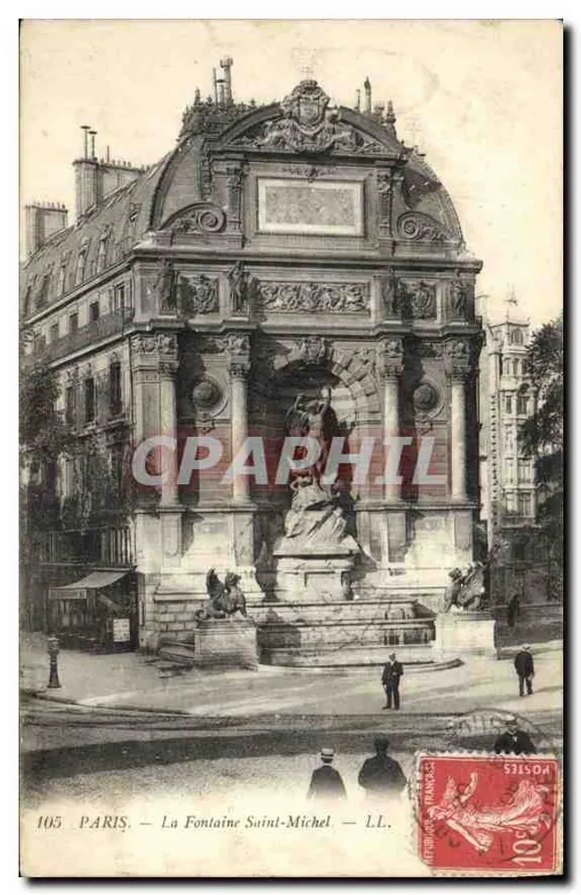 Paris — Fonte de Saint-Michel — LL. n°105 - Frente