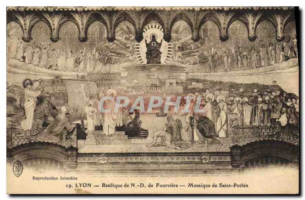 LYON — Basilika Notre-Dame de Fourvière — Mosaik von Saint-Pothin - Vorderseite