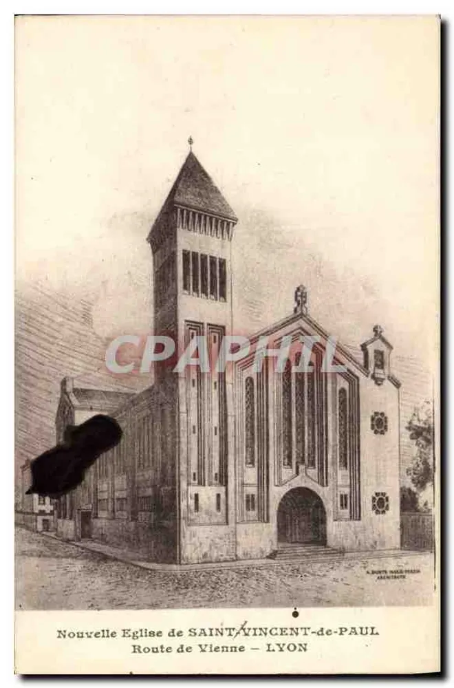 Neue Kirche von SAINT-VINCENT-de-PAUL — Route de Vienne — LYON — A. BONTE MAÎTRE ARCHITECTE - Vorderseite