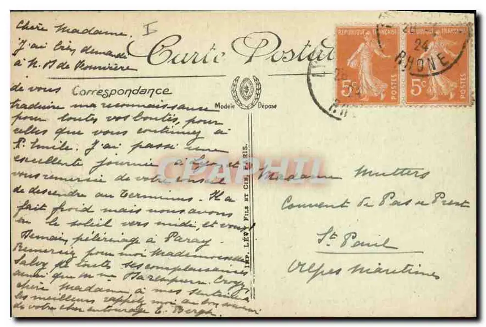 LYON — Nossa Senhora de Fourvière — A Abside — LL. - Verso