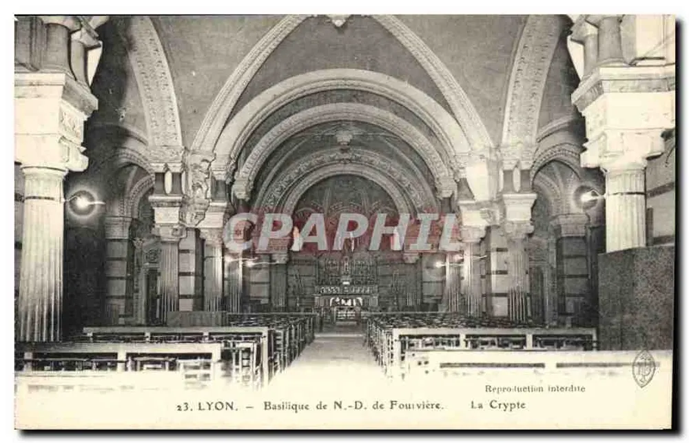 LYON — Basílica N.-S. de Fourvière — A Cripta - Frente