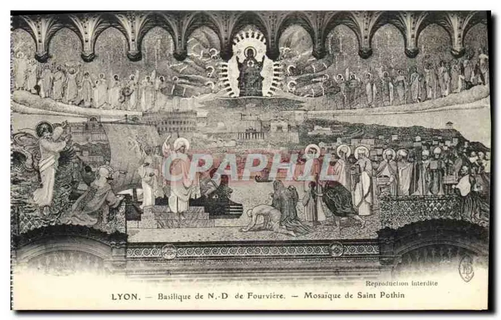 LYON — Basilique N.D. de Fourvière — Mosaik des hl. Pothin - Vorderseite