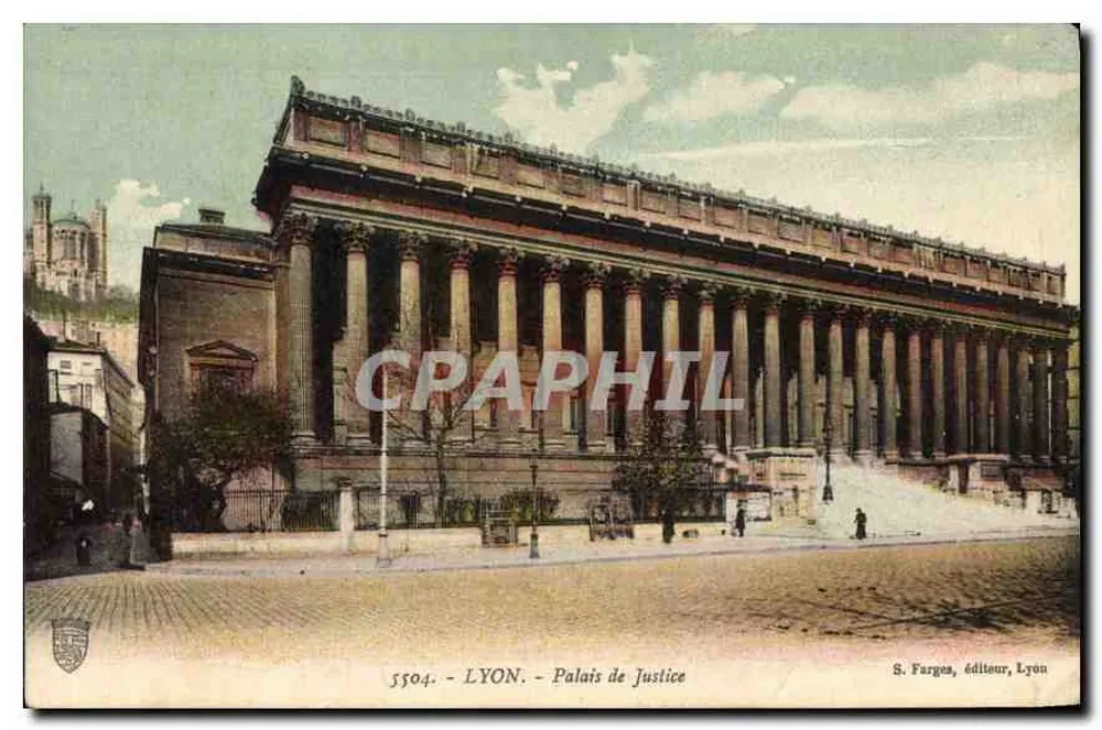 LYON. - Palácio de Justiça — S. Fargeas, editor, Lyon, n° 5504 - Frente