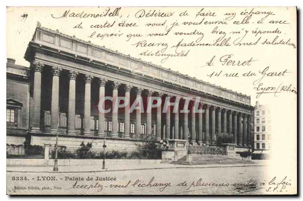 LYON — Palácio de Justiça — Edição Giletta, fot., Nice, n° 8334 - Frente