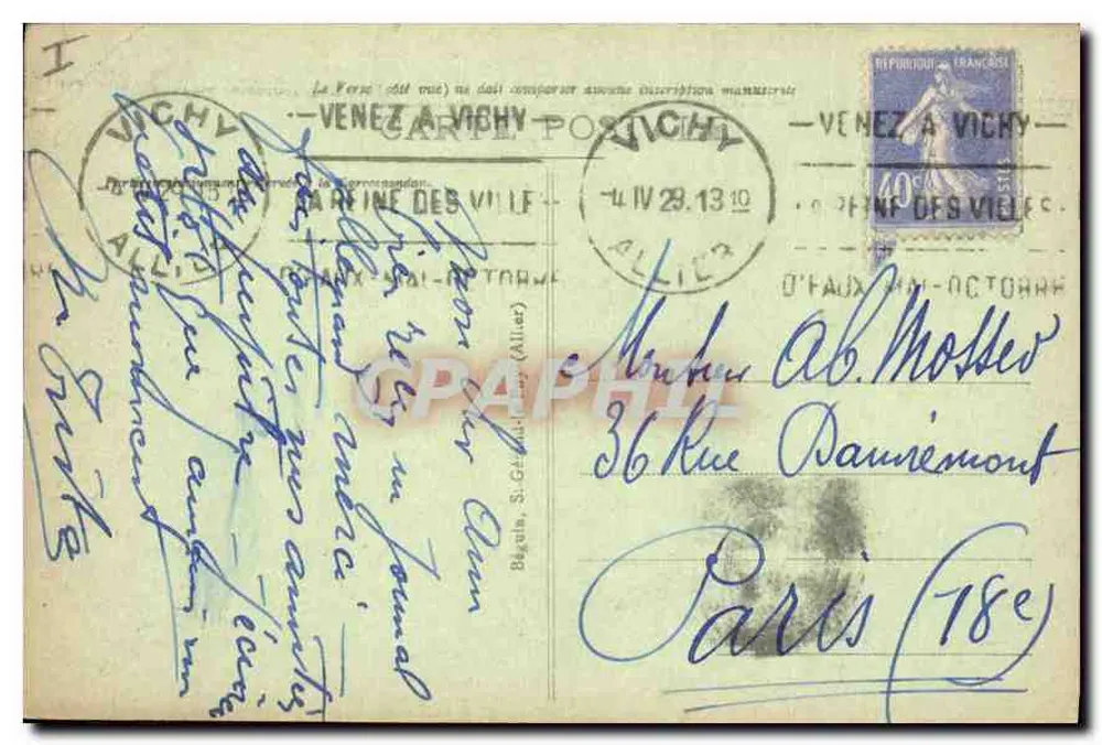 Vichy - La Maison du Bailliage (XVI secolo) — Editore Ideal, n° 492 - Verso