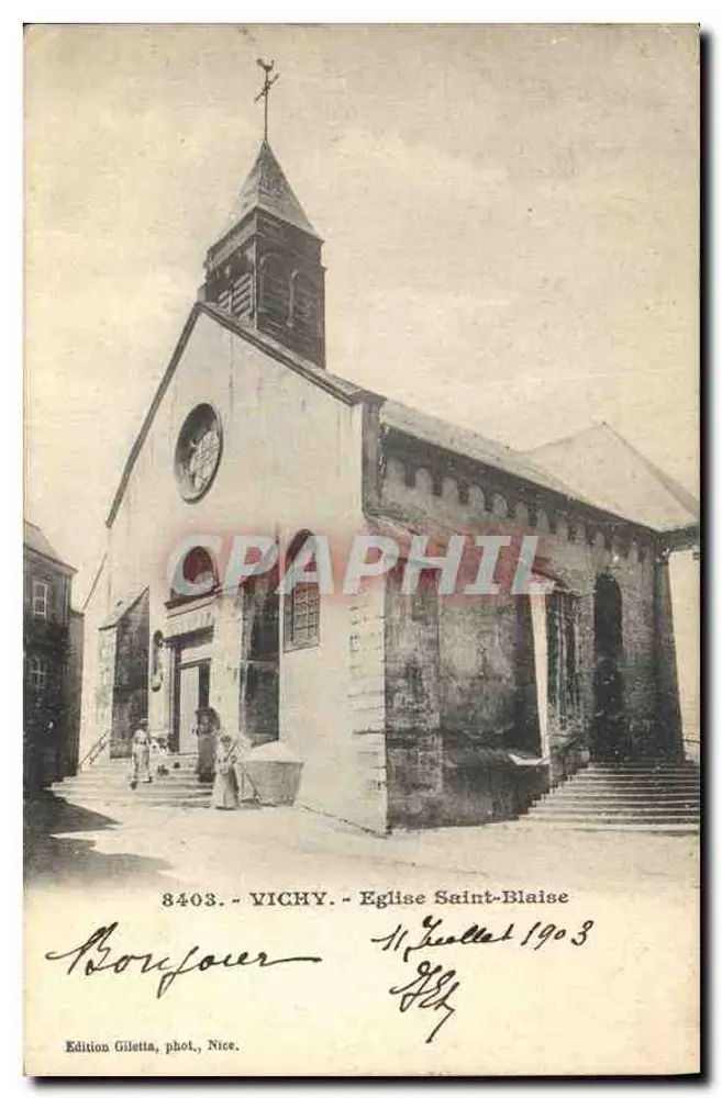 Vichy - Igreja de São Blaise — Edição Gilletta, Nice, n° 8403 - Frente