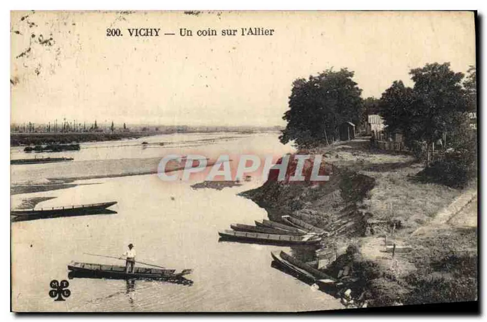 Vichy — Um canto do Allier — editor M.T. n°200 - Frente