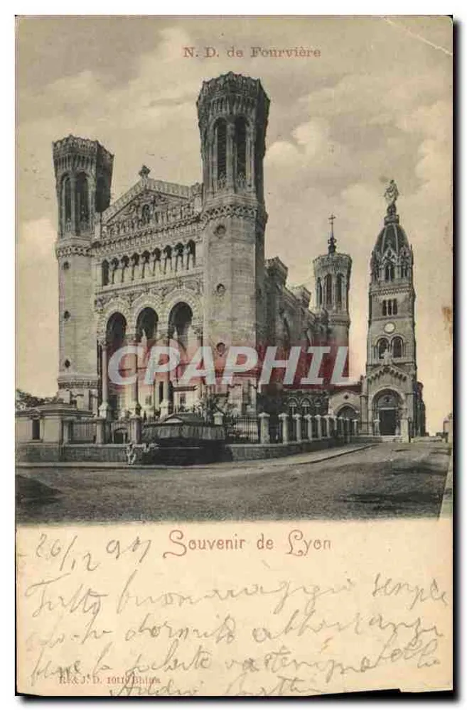 N.D. de Fourvière — Lembrete de Lyon — Editor anônimo, número de série não visível - Frente