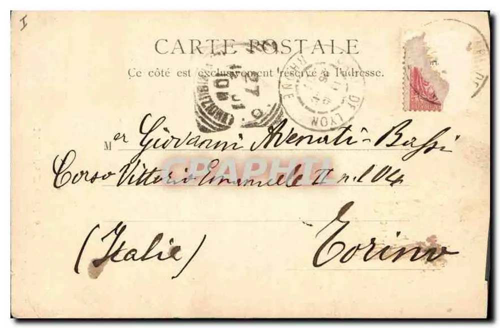 N.D. de Fourvière — Lembrete de Lyon — Editor anônimo, número de série não visível - Verso
