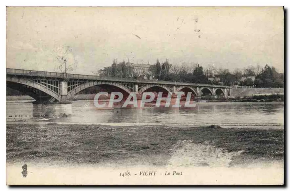 Vichy - O Pont — vista do ponte sobre a Loire — editor Vichy, n° 1486 - Frente
