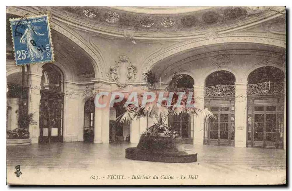Vichy - Interior do Casino - O Salão — editor Le Hall, n° 623 - Frente