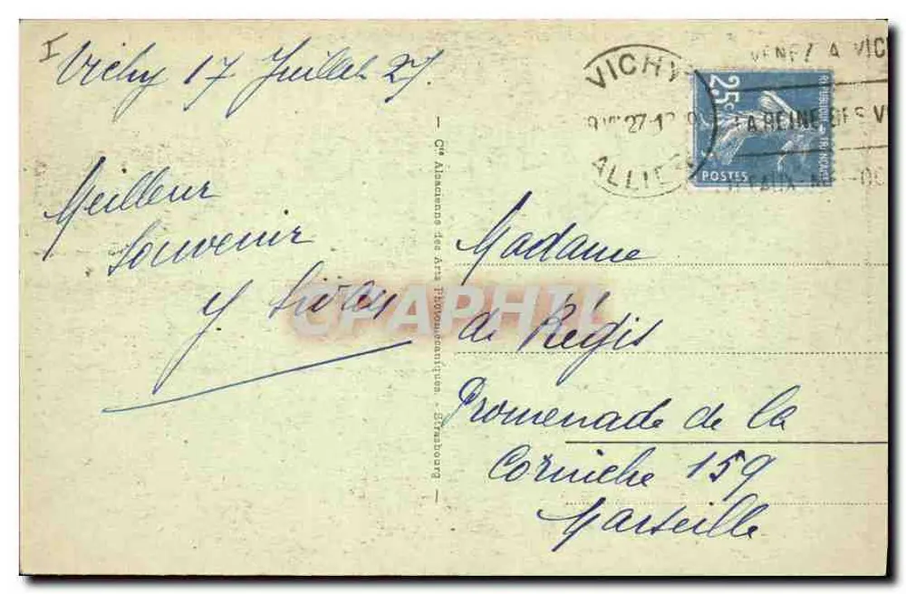 Vichy - Ein Eckbereich der neuen Parks — n°106 - Rückseite