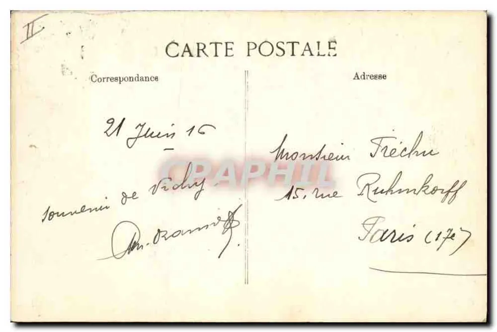 Vichy — Die Grande Allée des Parks in Richtung des Palais der Quellen — VD C, n° 2640 - Rückseite